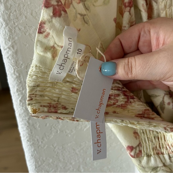 NWT V. Chapman Nasturtium Floral Bow Micro Mini Dress - Picture 4 of 6